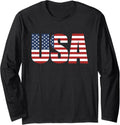 Patriotic Usa Long Sleeve Shirt Women Men American Flag Long Sleeve