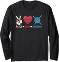 Peace Love Knitting Yarn Needle Craft Long Sleeve