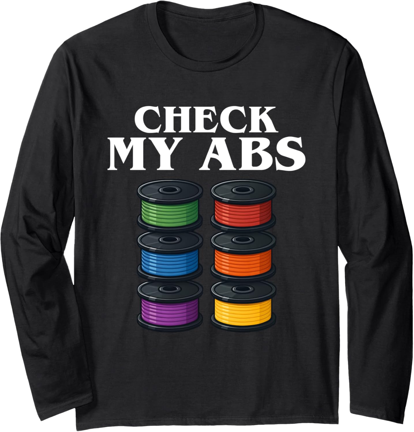 Check My Abs 3D Printing Geek 3D Printer Long Sleeve