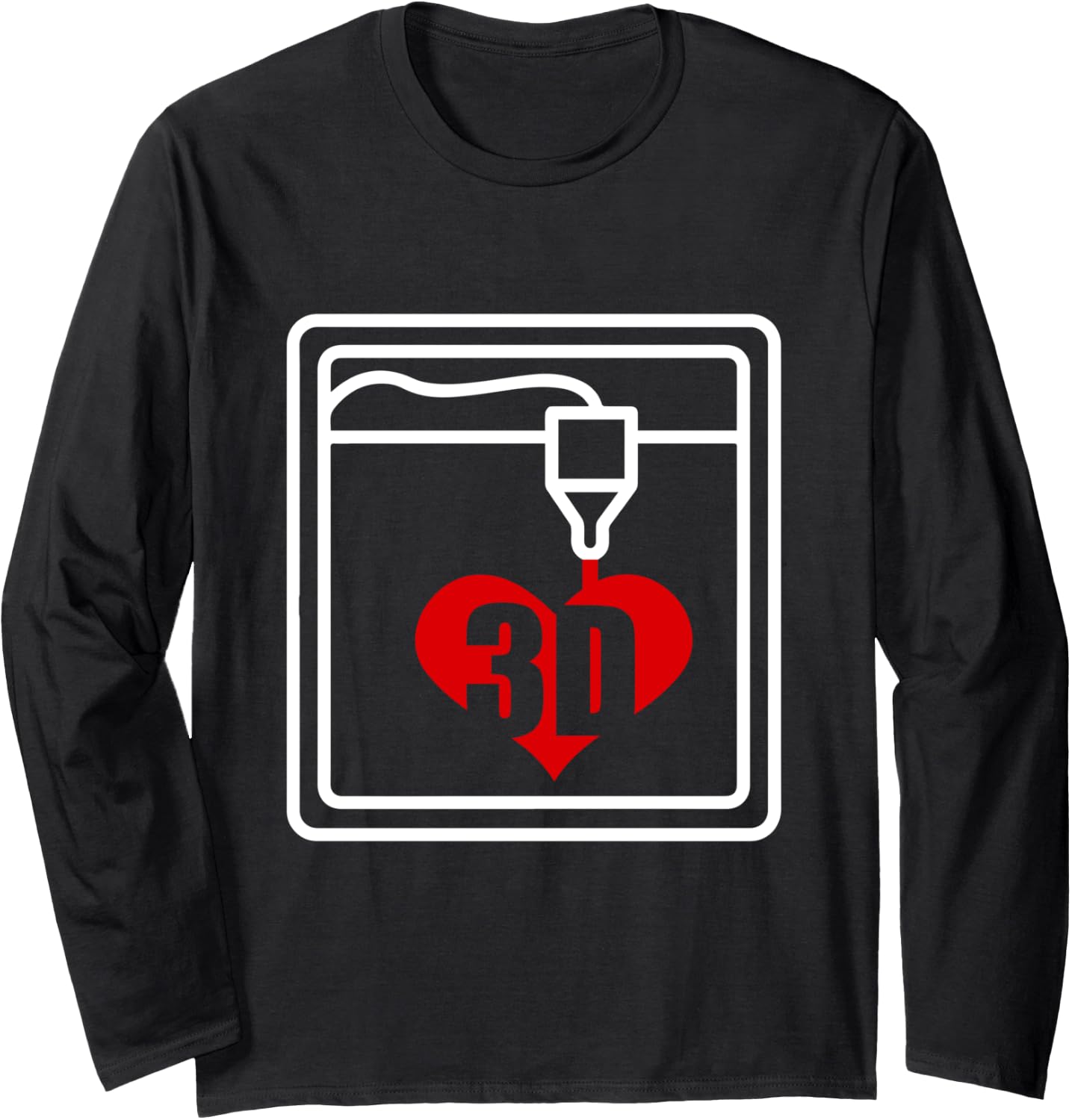 Love 3D Printing Heart Filament 3D Printer Tech Long Sleeve