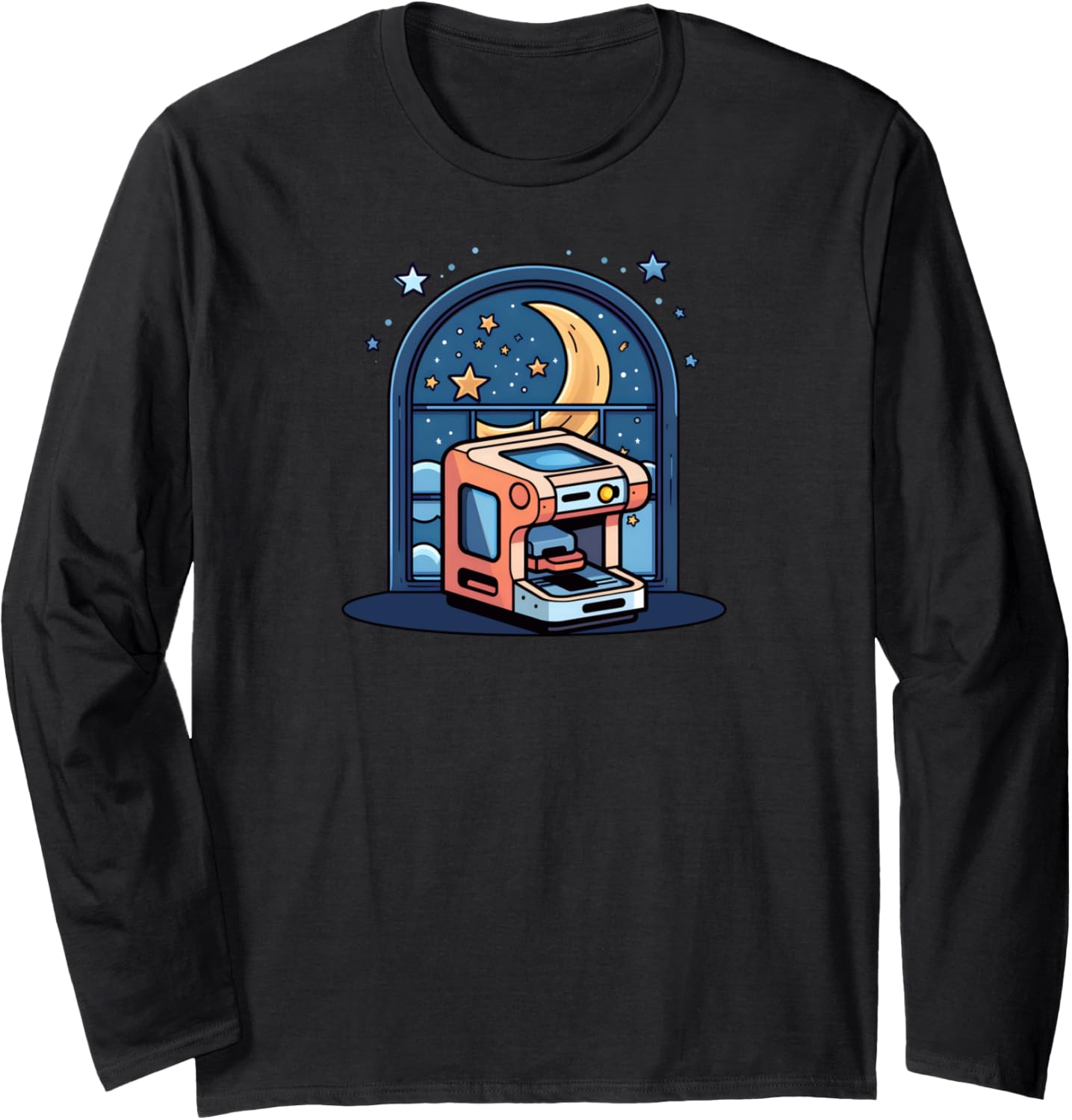 3D Printer At Night Design 3D Printing Long Sleeve