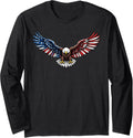 Patriotic Bald Eagle 4Th Of July Usa American Flag Men Boys Long Sleeve