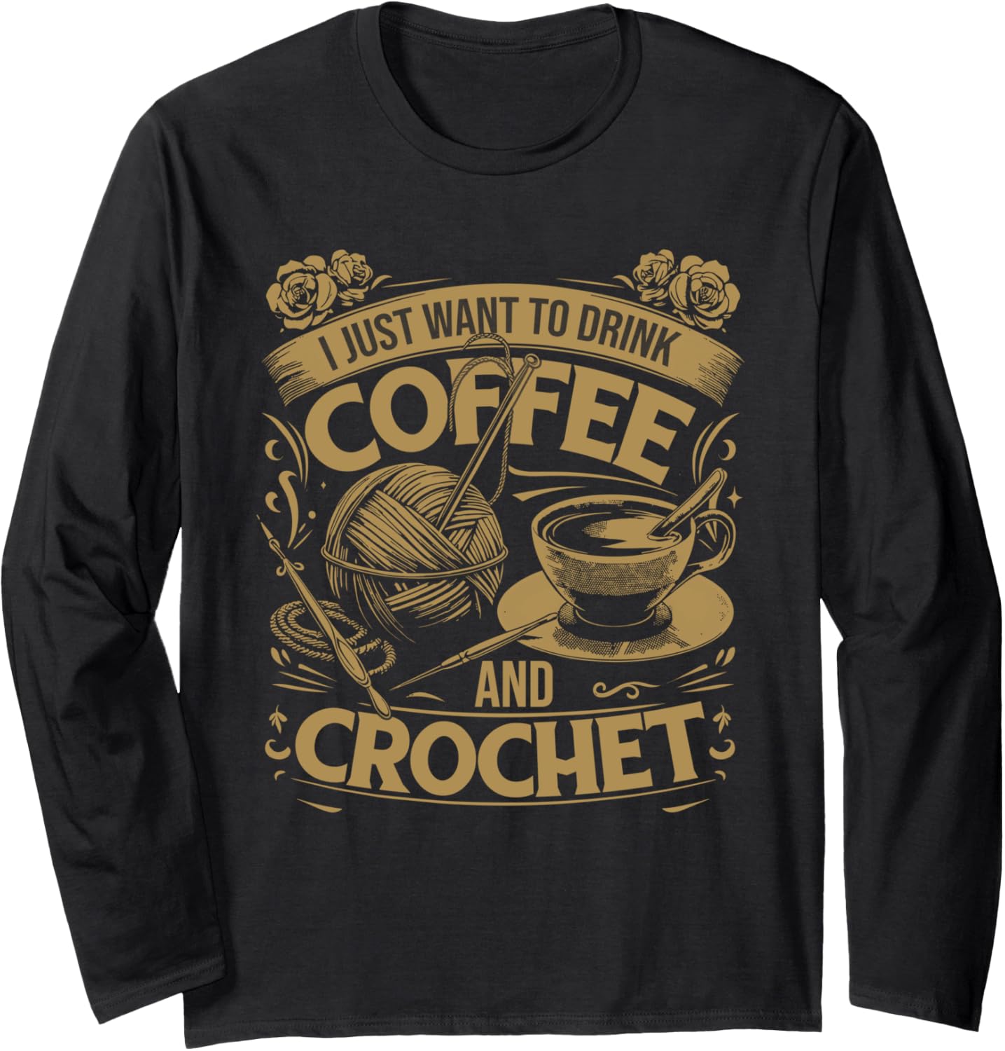 Knitting Yarn Crochet Crocheting Coffee Long Sleeve