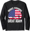 Fishermen For Trump Patriotic American Flag Trump Fishing Long Sleeve