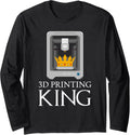 3D Printing King Funny Printer Artwork Creative Design Model Long Sleeve