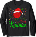 Merry Knitmas Xmas Holiday Santa Hat Knitting Yarn Christmas Long Sleeve