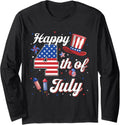 Happy 4Th Of July Patriotic American Flag Usa Men Women Kids Long Sleeve