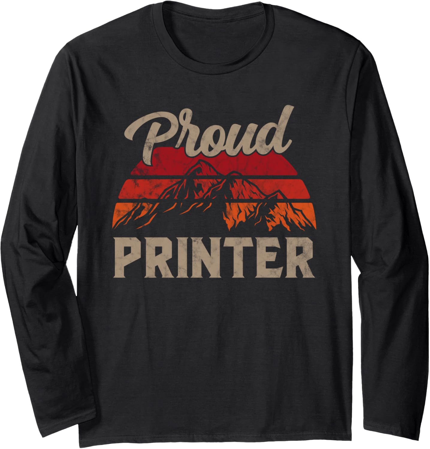 Funny Printer Superhero Vintage Men Dad Long Sleeve