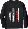 Usa Flag Printer American Job Title Long Sleeve