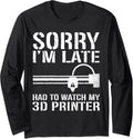 Funny 3D Printer Design Men Women 3D Printing Machine Long Sleeve