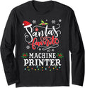 Santas Favorite Machine Printer Christmas Party Xmas Long Sleeve