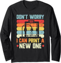3D Printer Print A New One Retro Vintage 3D Printing Long Sleeve