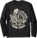 Knitting Lover A Lady Never Discusses Size Of Her Yarn Stash Long Sleeve