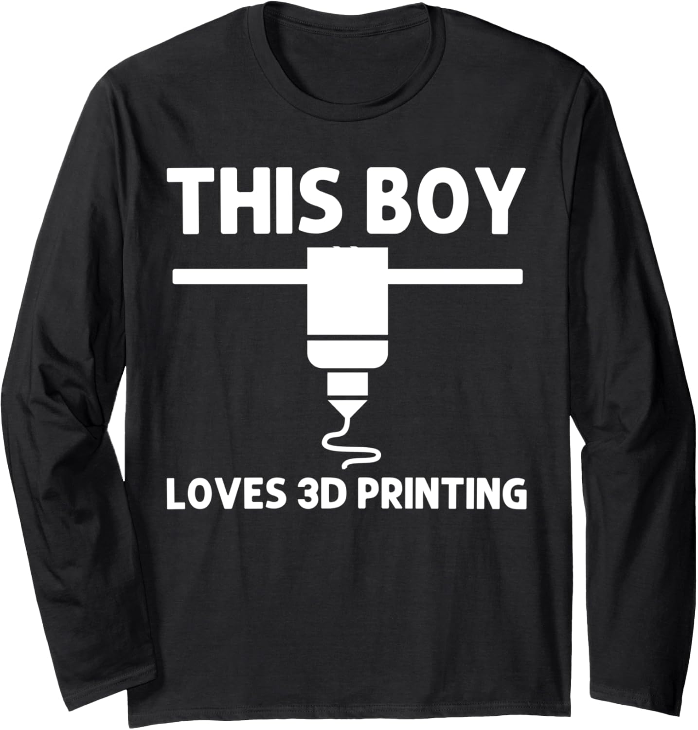 Funny 3D Printing Designs Boys Kids 3D Printer Enthusiasts Long Sleeve