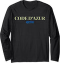 Code Dazur Wordplay Pun Cote Dazur Blue Color Code Witty Long Sleeve