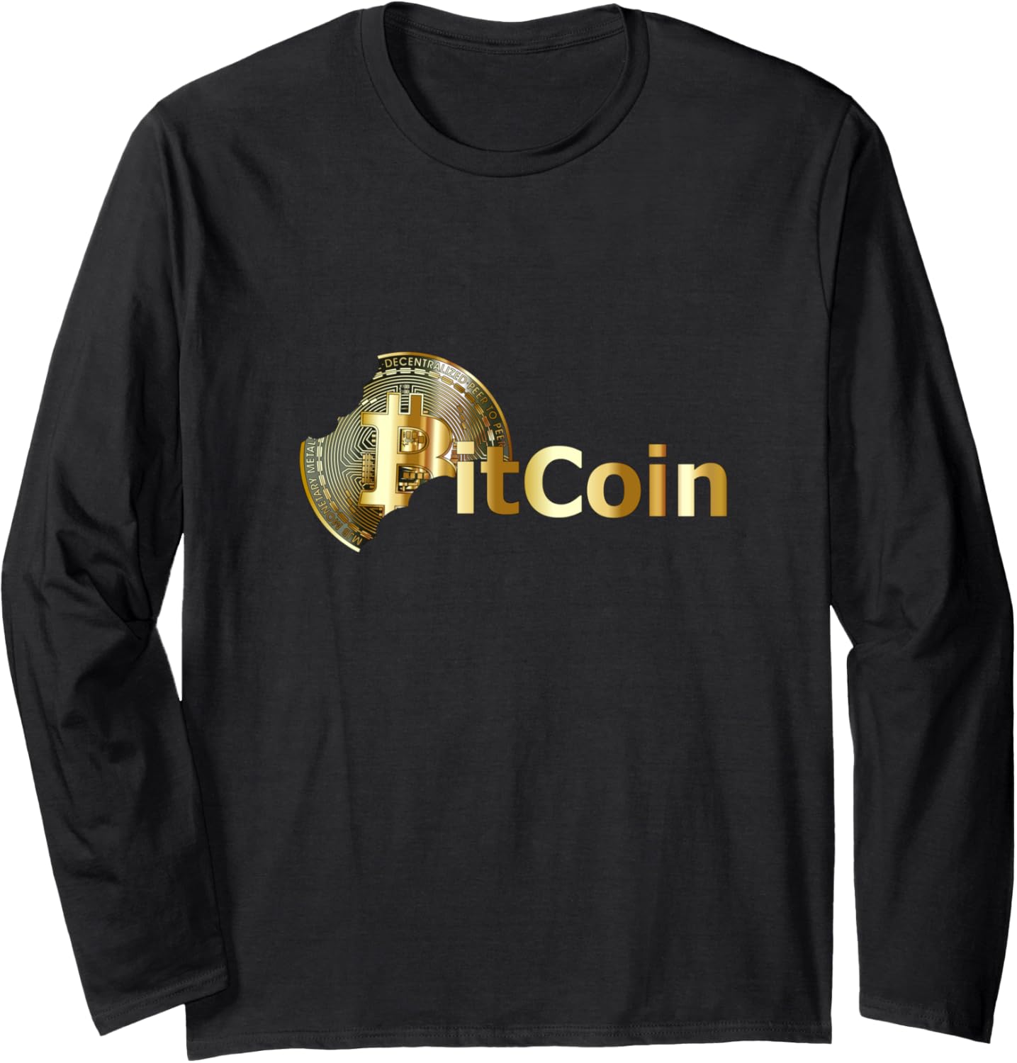 Bitcoin Coin That Someone Bit Long Sleeve