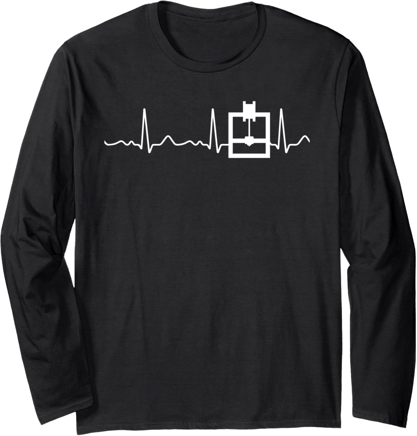 3D Printer Heartbeat Pulse Heart Line Ecg Long Sleeve
