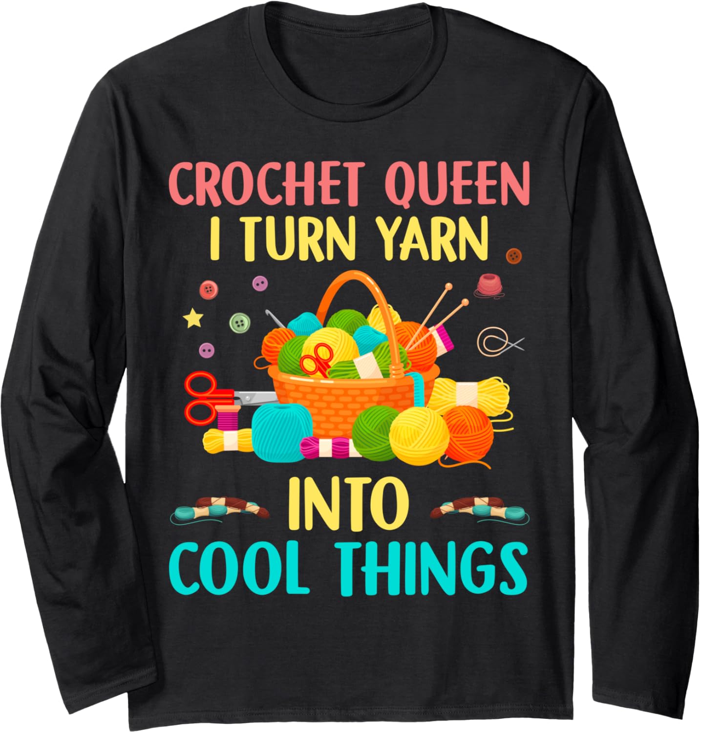 Crochet Yarn Knitting Needles Lover Crocheting Sewing Yarn Long Sleeve