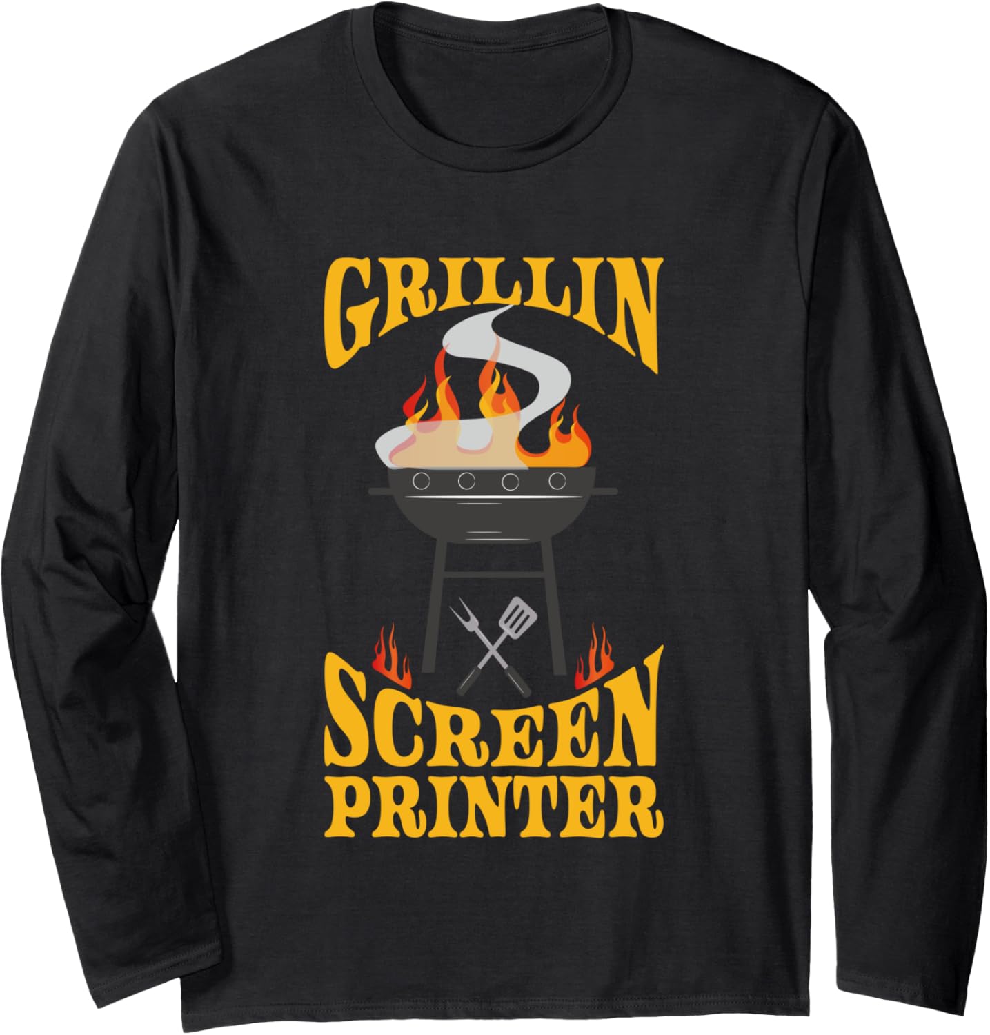 Screen Printer Bbq Grill Smoker Barbecue Chef Long Sleeve
