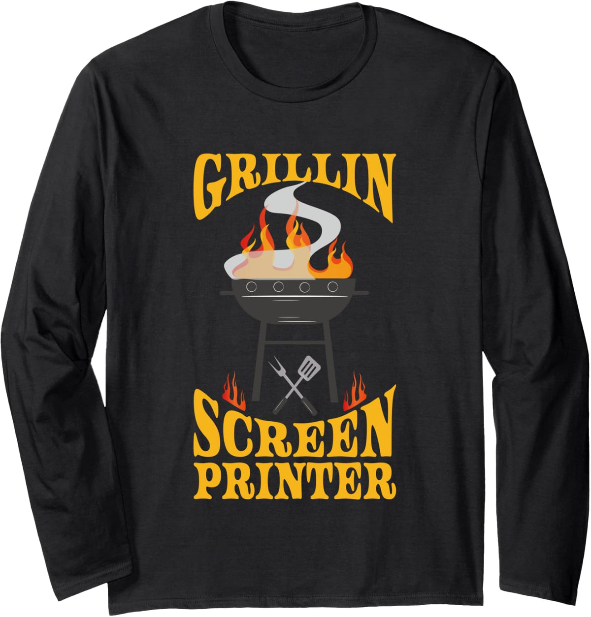 Screen Printer Bbq Grill Smoker Barbecue Chef Long Sleeve