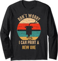 Vintage Retro 3D Printer Tee Idea Geeks Long Sleeve