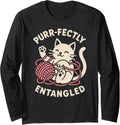 urr-fectly Entangled Cat Cartoon Yarn Long Sleeve