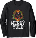 Merry Yule Winter Solstice Holly Pentagram Long Sleeve