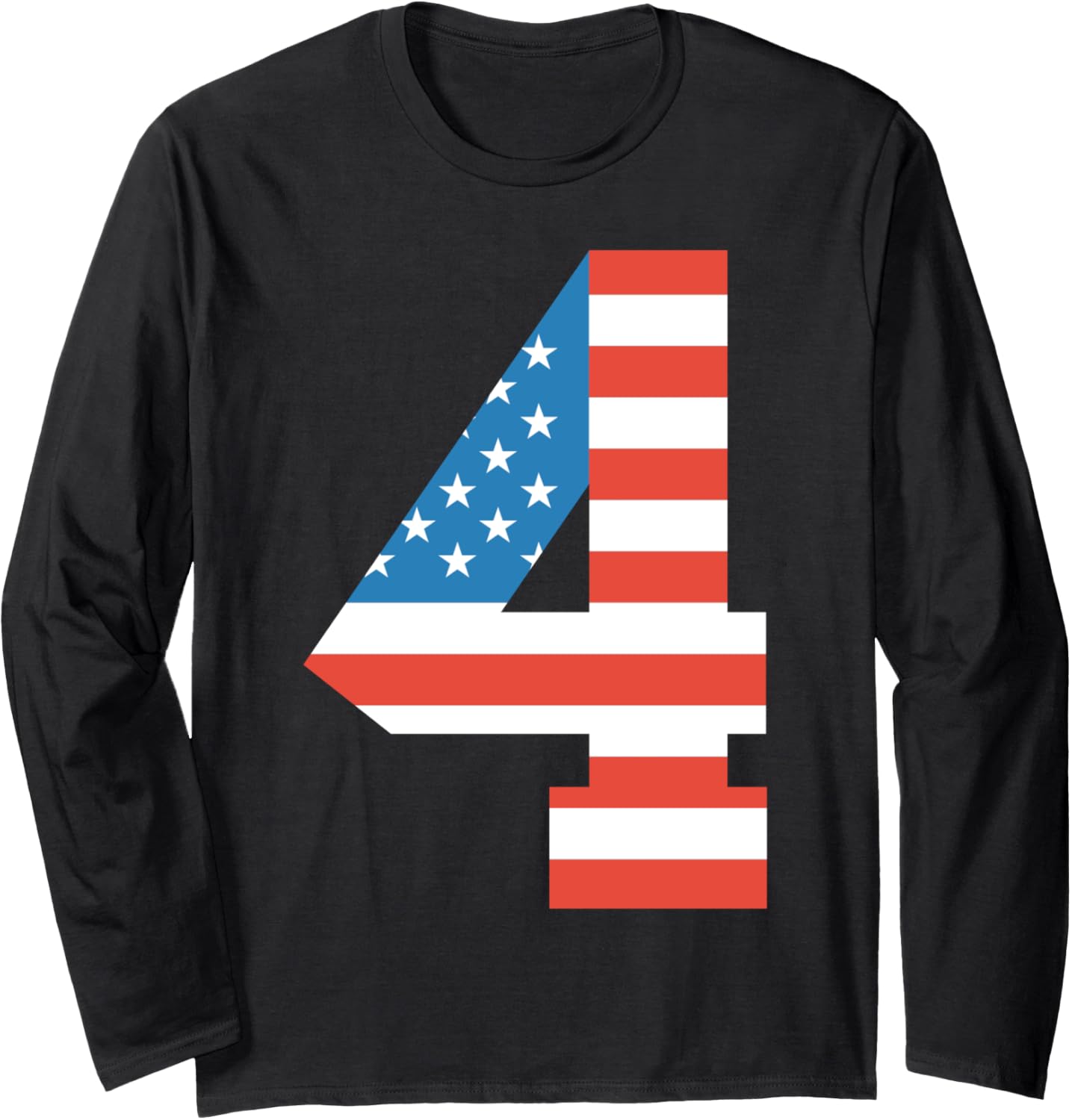 Fun 4Th Birthday Us American Flag 4Th Of July Boy 4 Year Old Long Sleeve