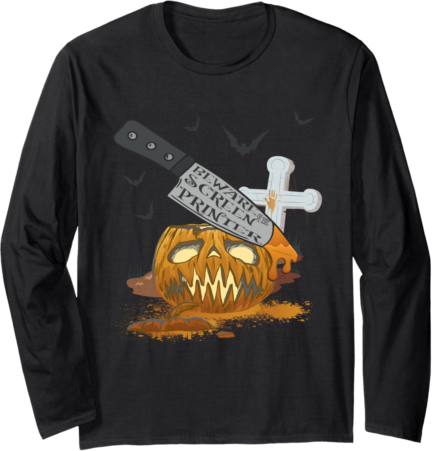 Screen Printer Funny Halloween Party Long Sleeve