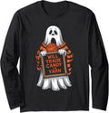 Will Trade Candy For Yarn Halloween Ghost Knitting Long Sleeve