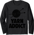 Yarn Addict Tee Shirts Women Funny Crochet Lovers Gift Long Sleeve