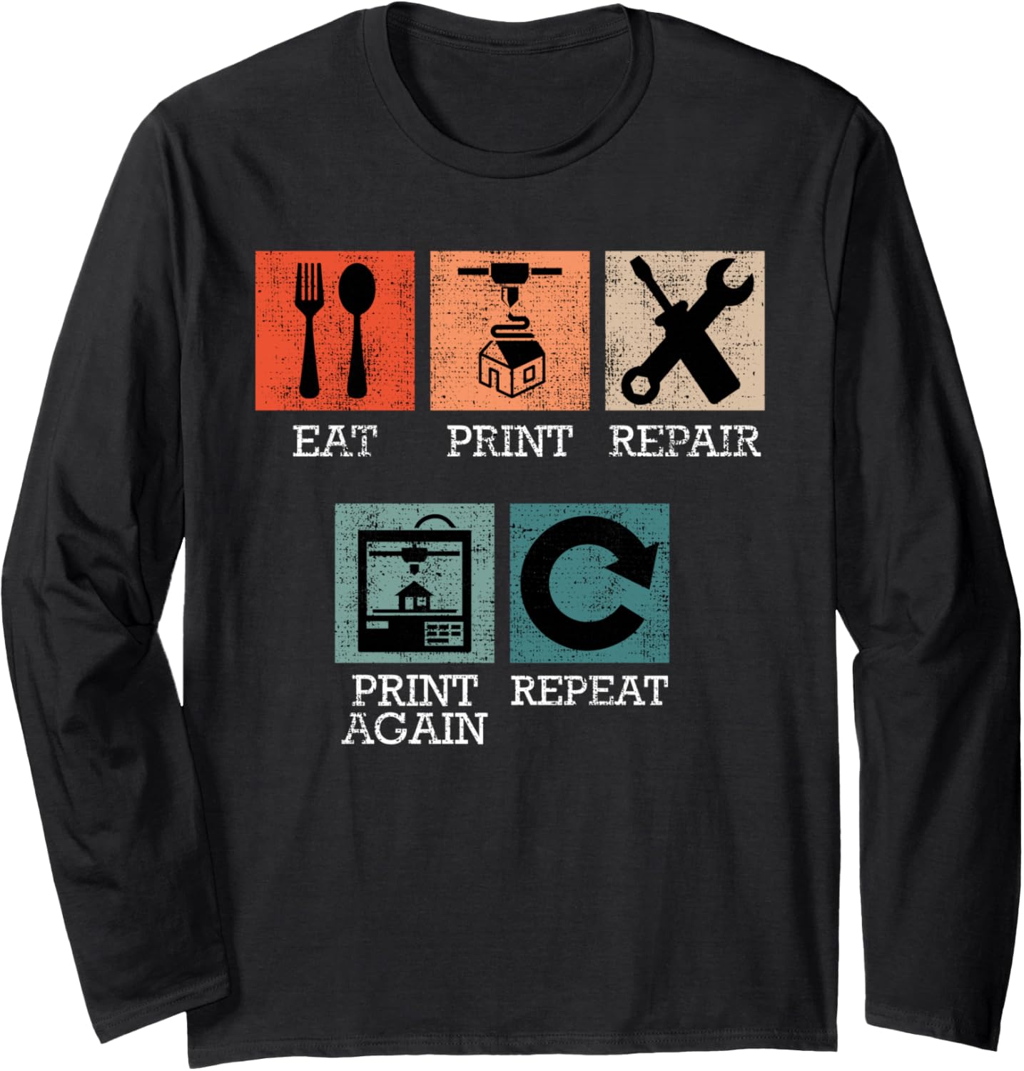 3D Printing Failure Eat Print Repair Print Again 3D Printer Long Sleeve