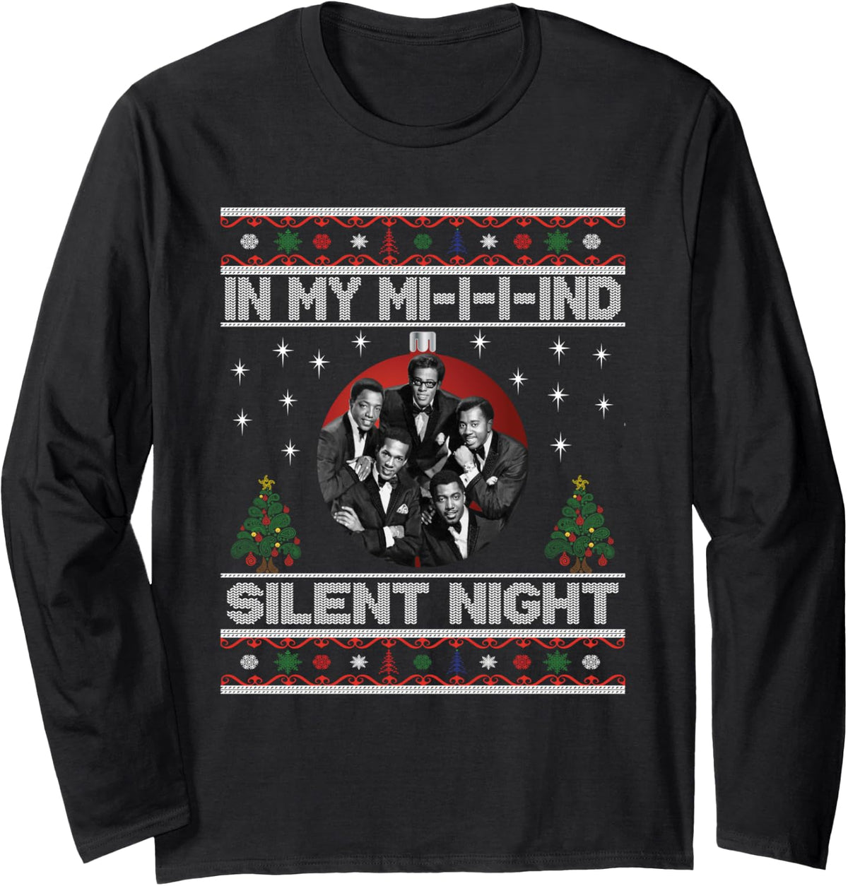 In My Mind Silent Night Ugly Christmas Xmas Sweater Top Long Sleeve