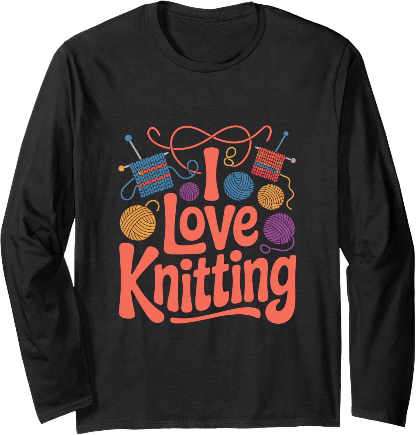 I Love Knitting Creative Yarn Balls Long Sleeve