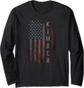 Kimber Family American Flag T Shirt Gift For Men Long Sleeve