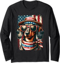 Cute Vintage Patriotic Dachshund Dog Retro 4Th Of July Usa Long Sleeve