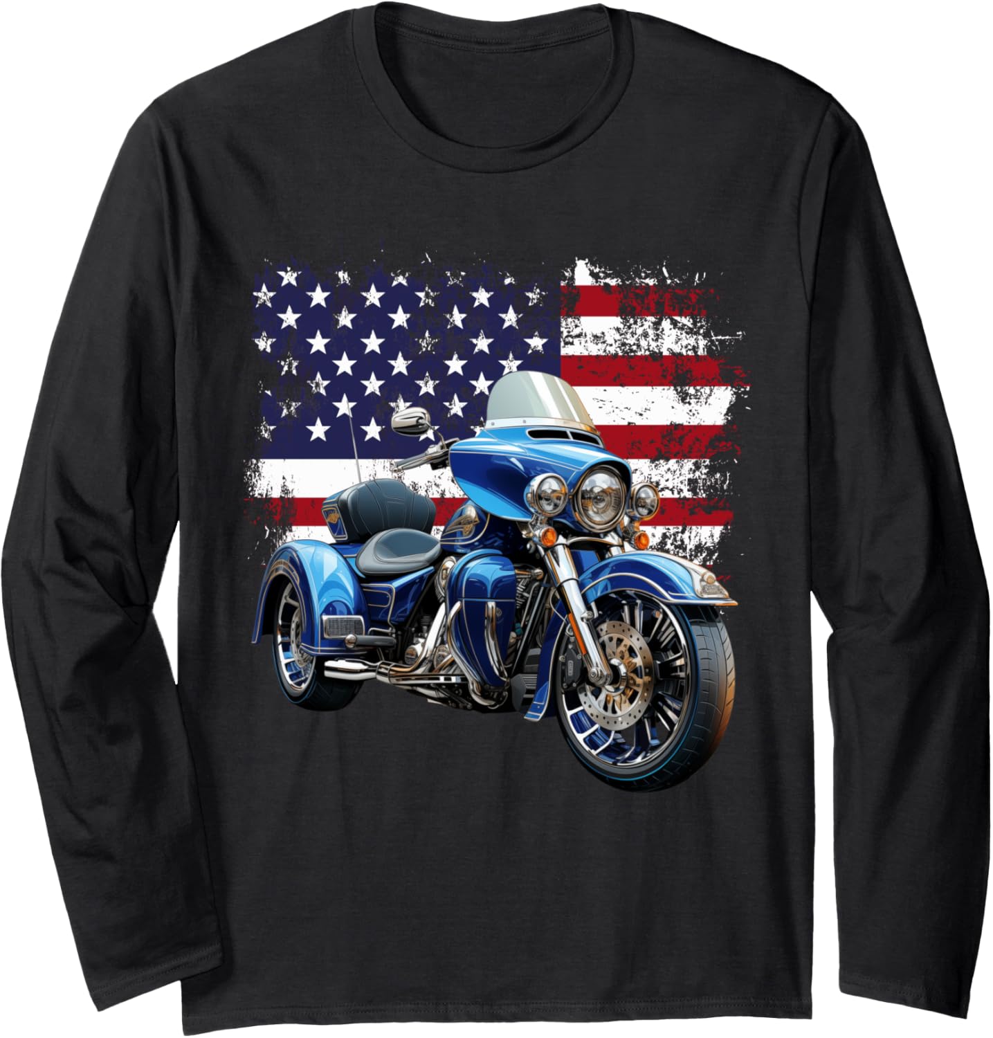 Motorcycle Trike American Rider Motortrike Usa Flag Trike Long Sleeve