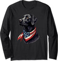 Usa 4Th Of July Black Patriotic American Golden Retriever Long Sleeve