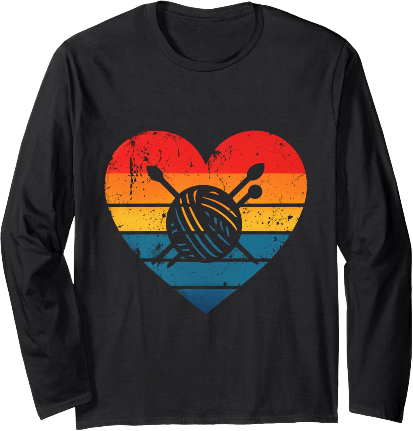 Love Yarn Knitting Crochet Heart Yarn Crafts Knitter Long Sleeve