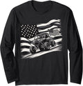 Sxs Utv Funny Side By Side American Flag Outdoorsvintage Long Sleeve