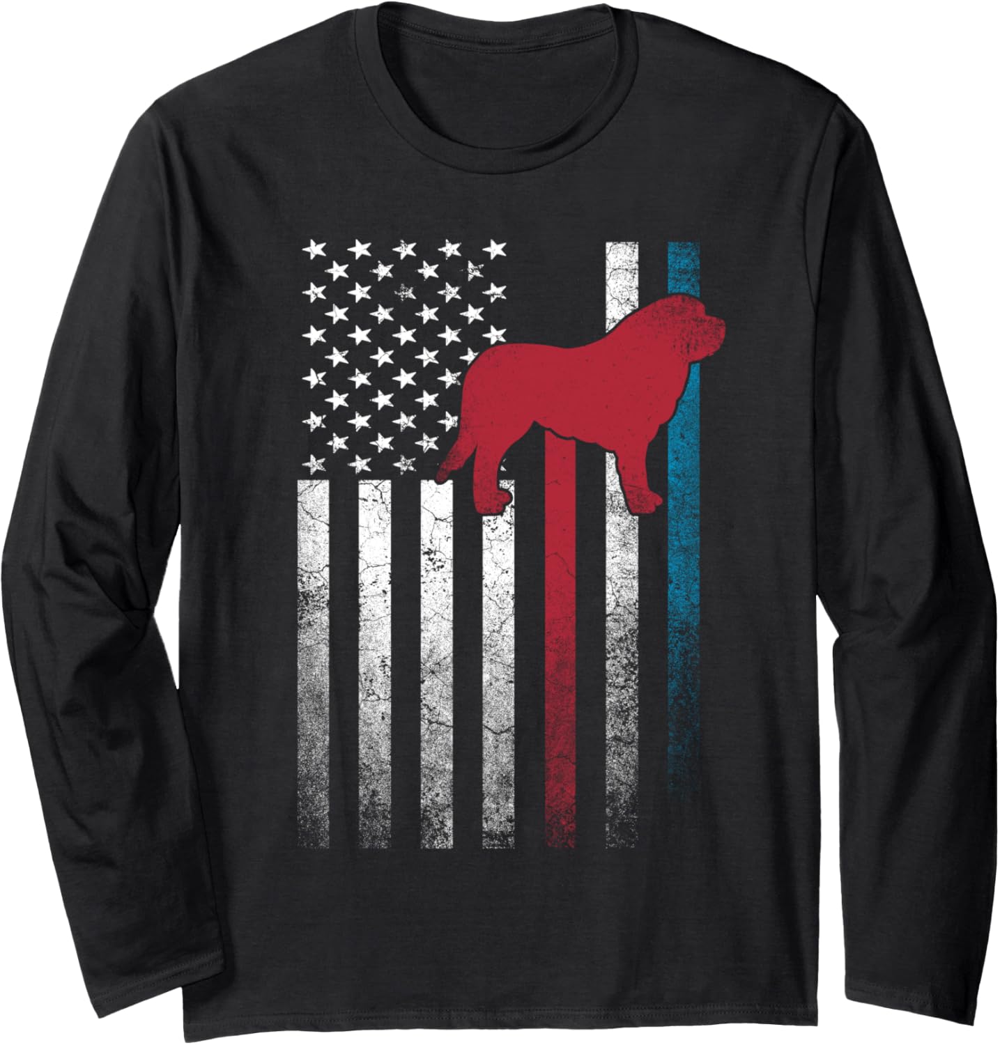 St Saint Bernard Dog Gift 4Th Of July American Flag Usa Long Sleeve