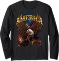 Patriotic America Design With Eagle And American Flag Long Sleeve