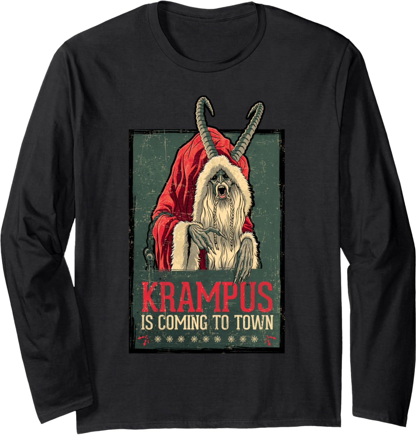 Legendary Pictures Krampus Poster Vintage Long Sleeve