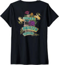 Womens Printer Technician Inked Skull Tattoo Backside Design V Neck