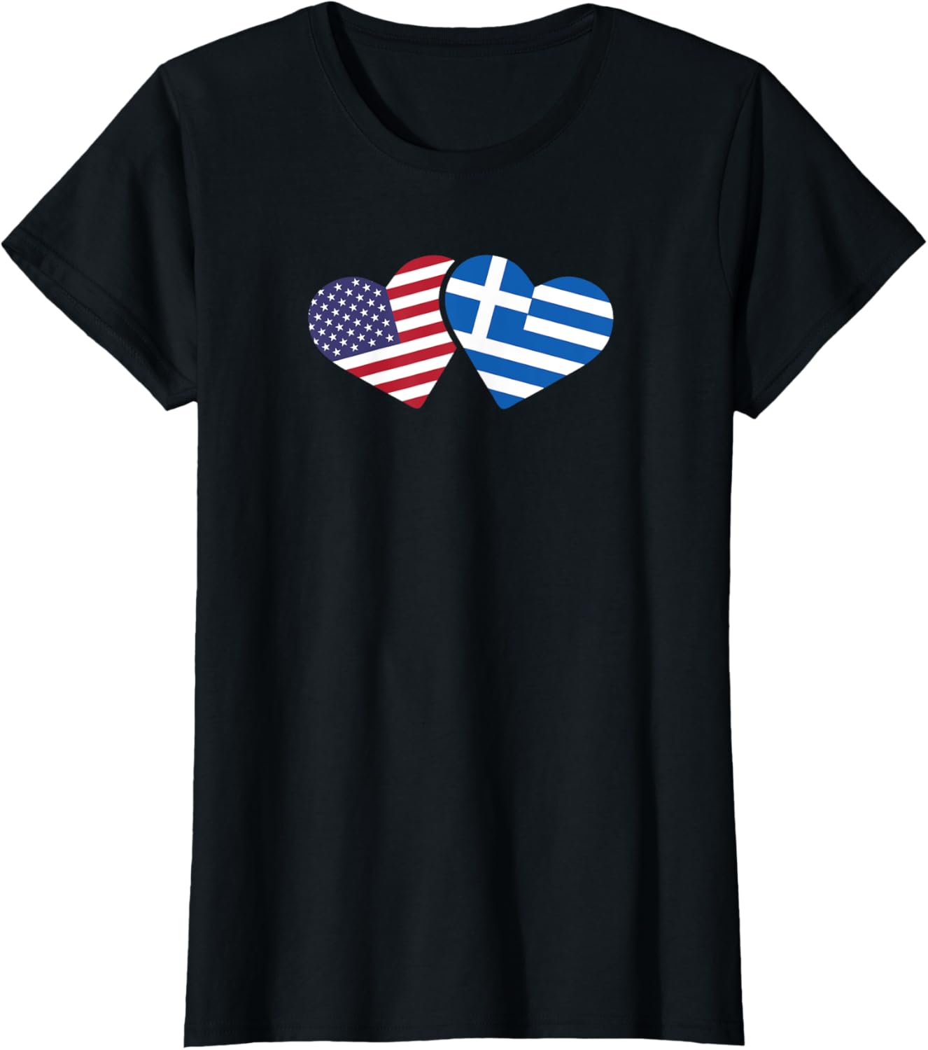 Greece Usa Flag T Shirt Heart Greek American Love