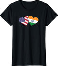 India Usa Flag T Shirt Heart Indian American Love