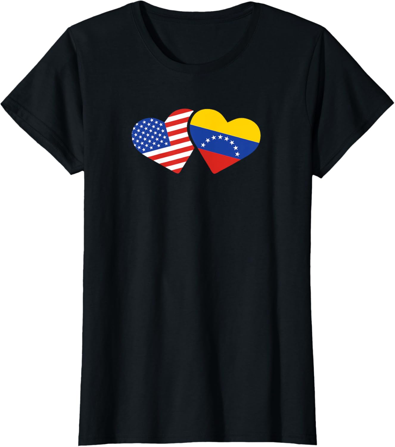 Usa Venezuela Flag Hearts T Shirt Venezuelan American Love