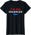 Womens Funny 4Th Of July Usa Im His Sparkler Couple Matching