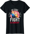 No Kings Fight Oligarchy Vintage Womans Girl America Flag