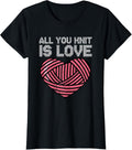 Knitting All You Knit Is Love Yarn Valentine's Day Grunge